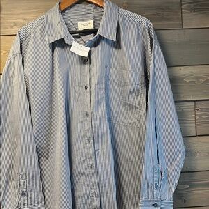 Banana Republic women’s oversized Blue Striped Button Down Shirt